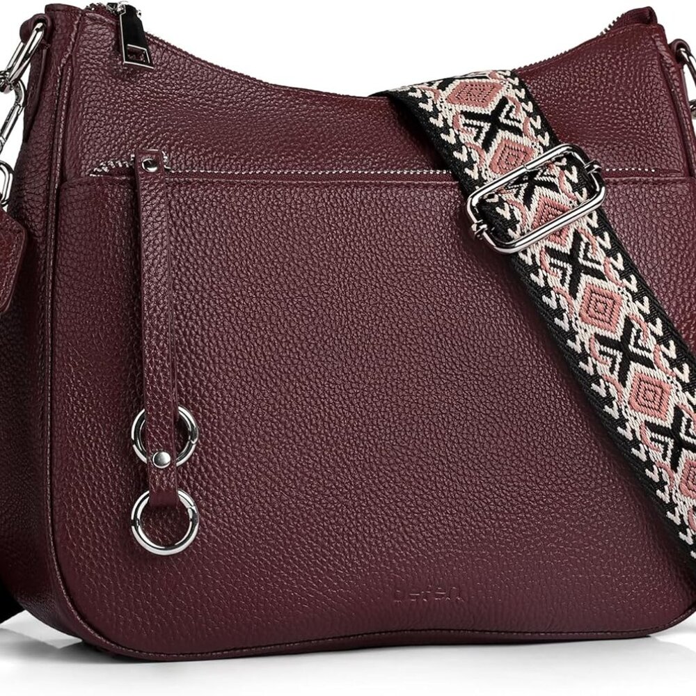 Genuine Leather Crossbody Bags for Women Travel Hobo Bags for Women with Adjusta